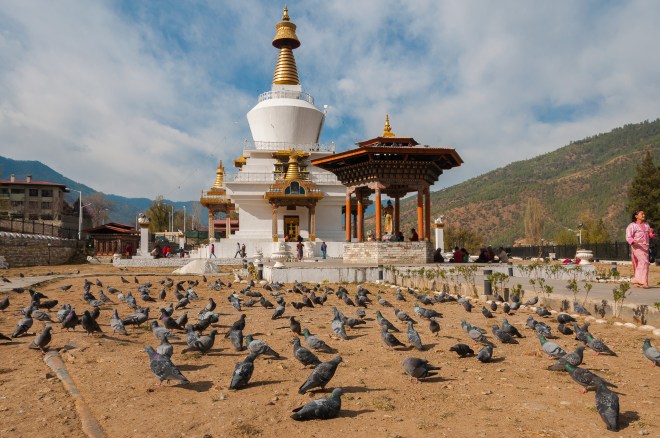 The Memorial Stūpa (Sanskrit: स्तूप; Tib: Chorten - མཆོད་རྟེན་ ) for the 3rd King of Bhutan.