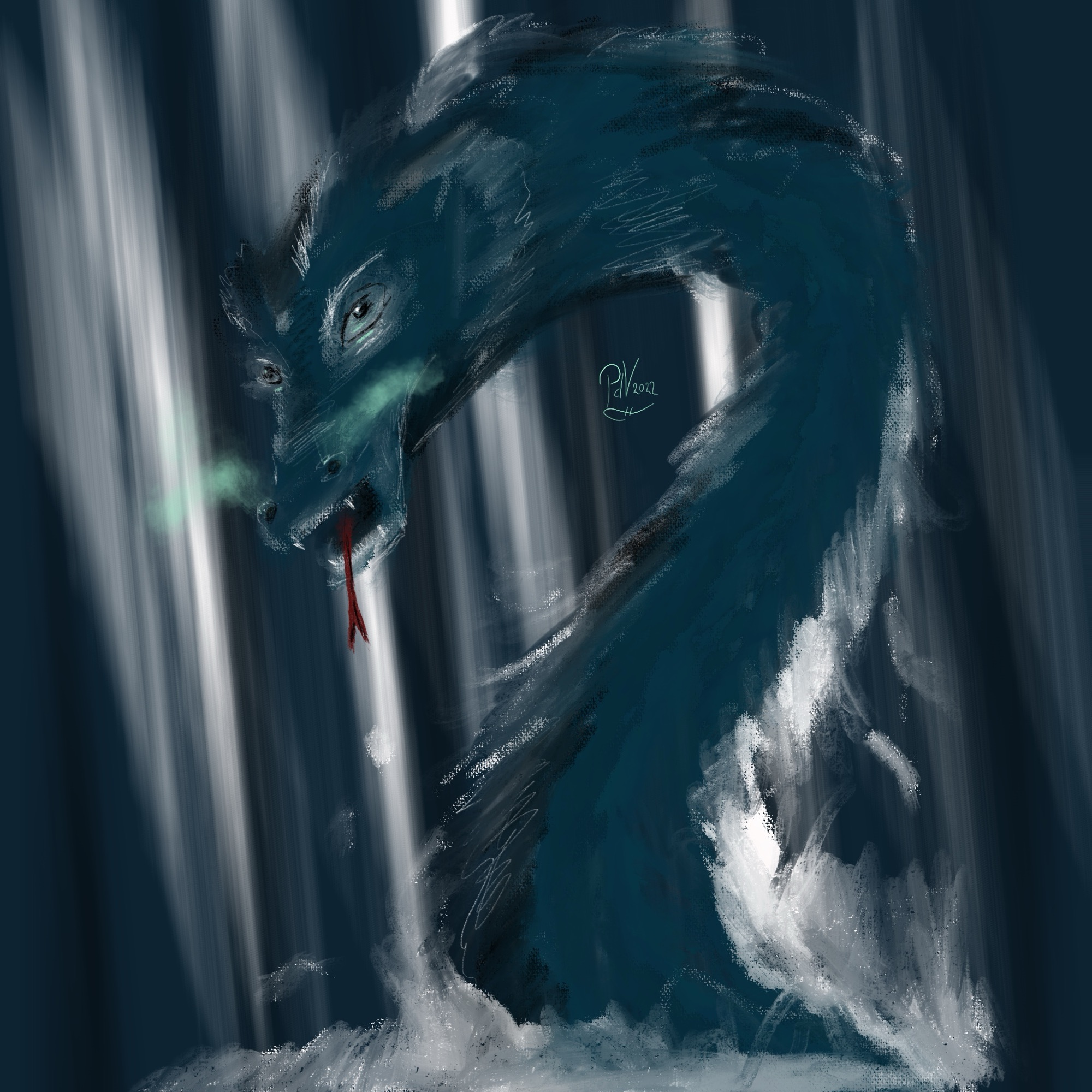 A painting of a dragon