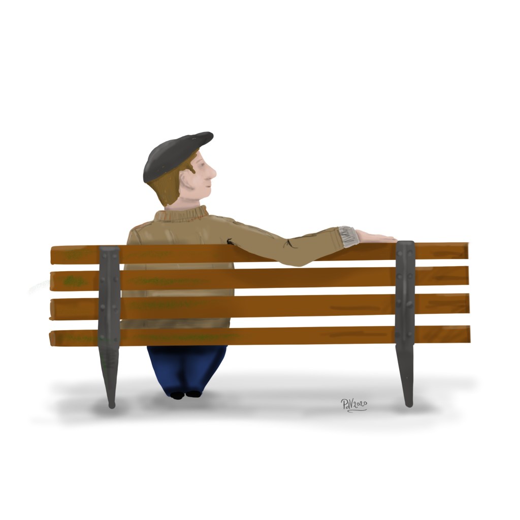 Resting  on a Bench – a&nbsp;Drawing