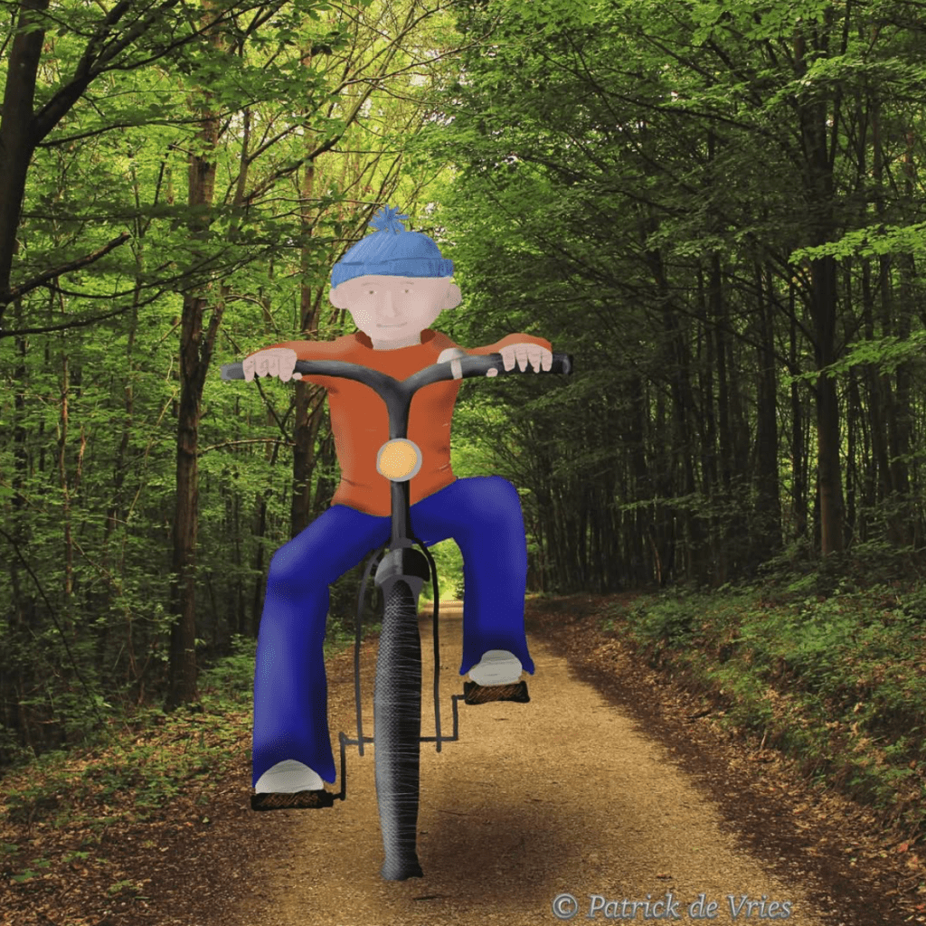 Cycling in the forest – a&nbsp;drawing