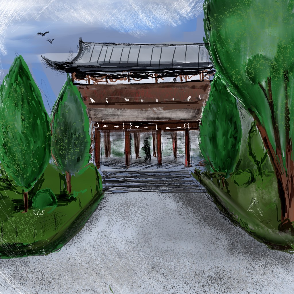 Japanese Style Temple Gate – A&nbsp;Drawing