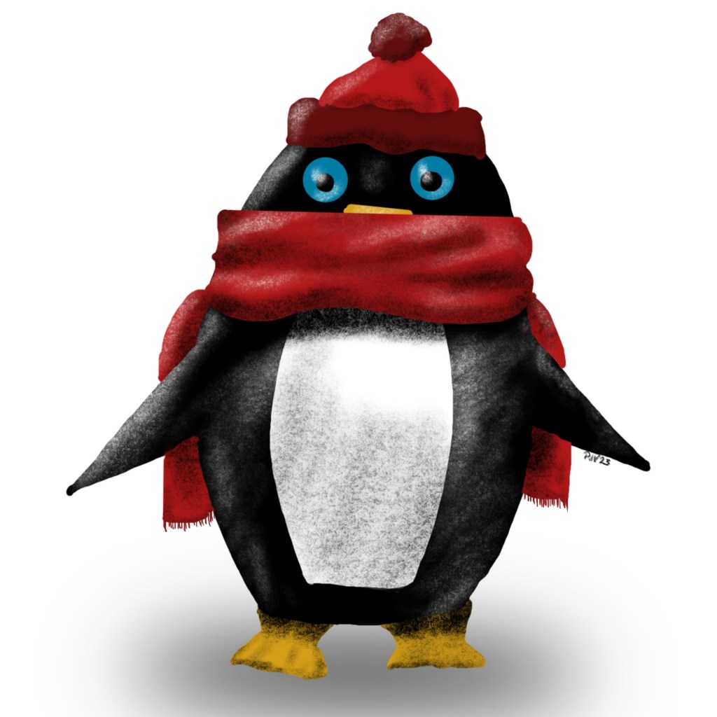A penguin dressed for the cold – A&nbsp;Drawing