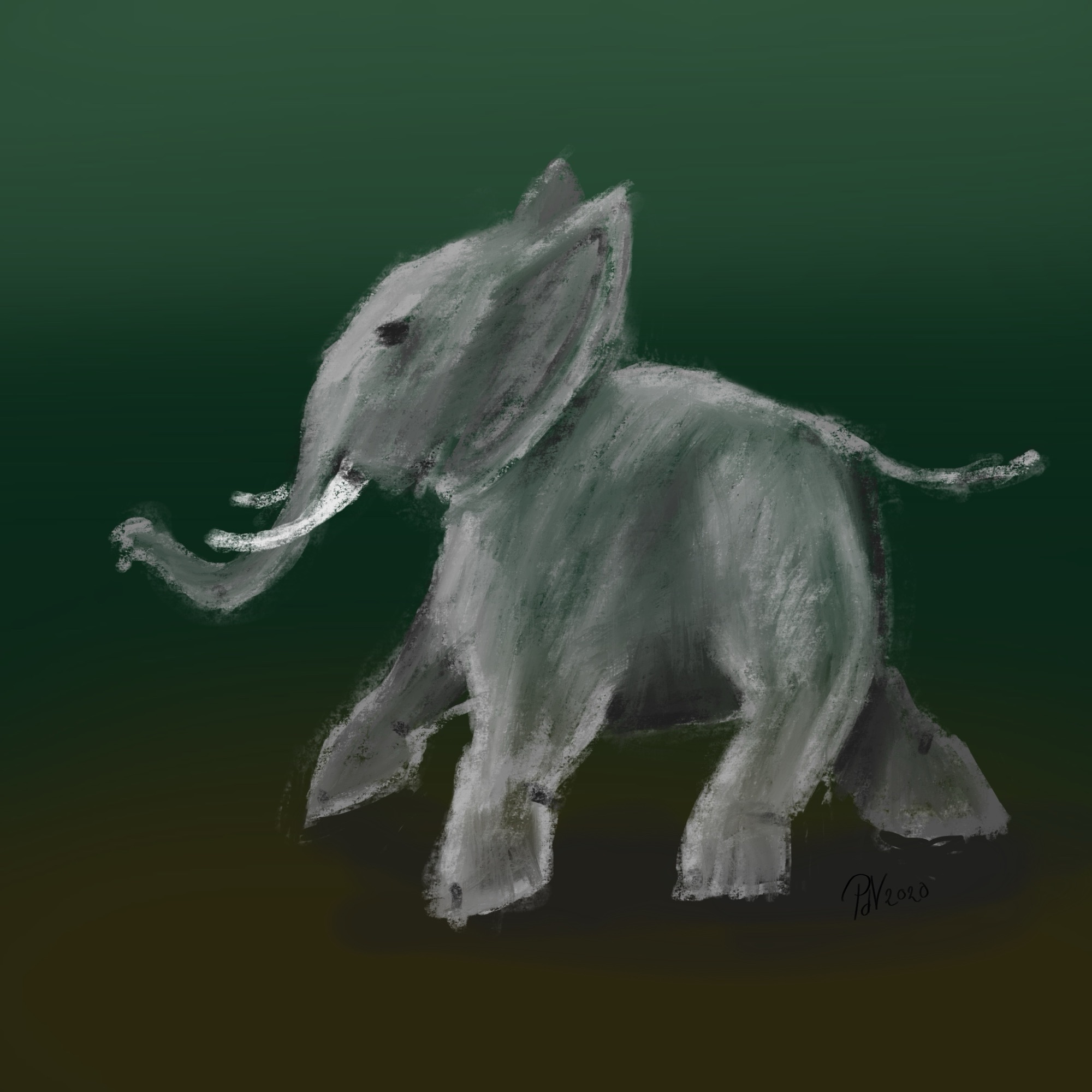 A Little Elephant 🐘 – A Drawing